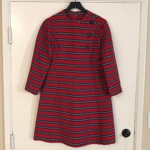 Vintage Hannah Troy Red Striped Shift Dress